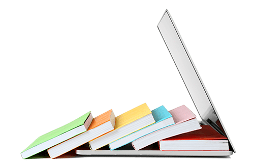 Laptop And Colorful Books