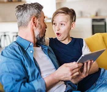 Dad and Son on Ipad