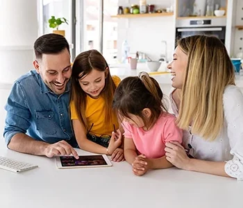 Family Using Electronic Device