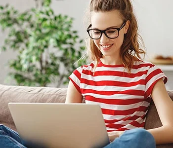 Female Student on Laptop