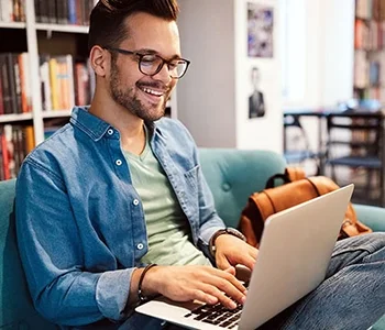 Student on Laptop